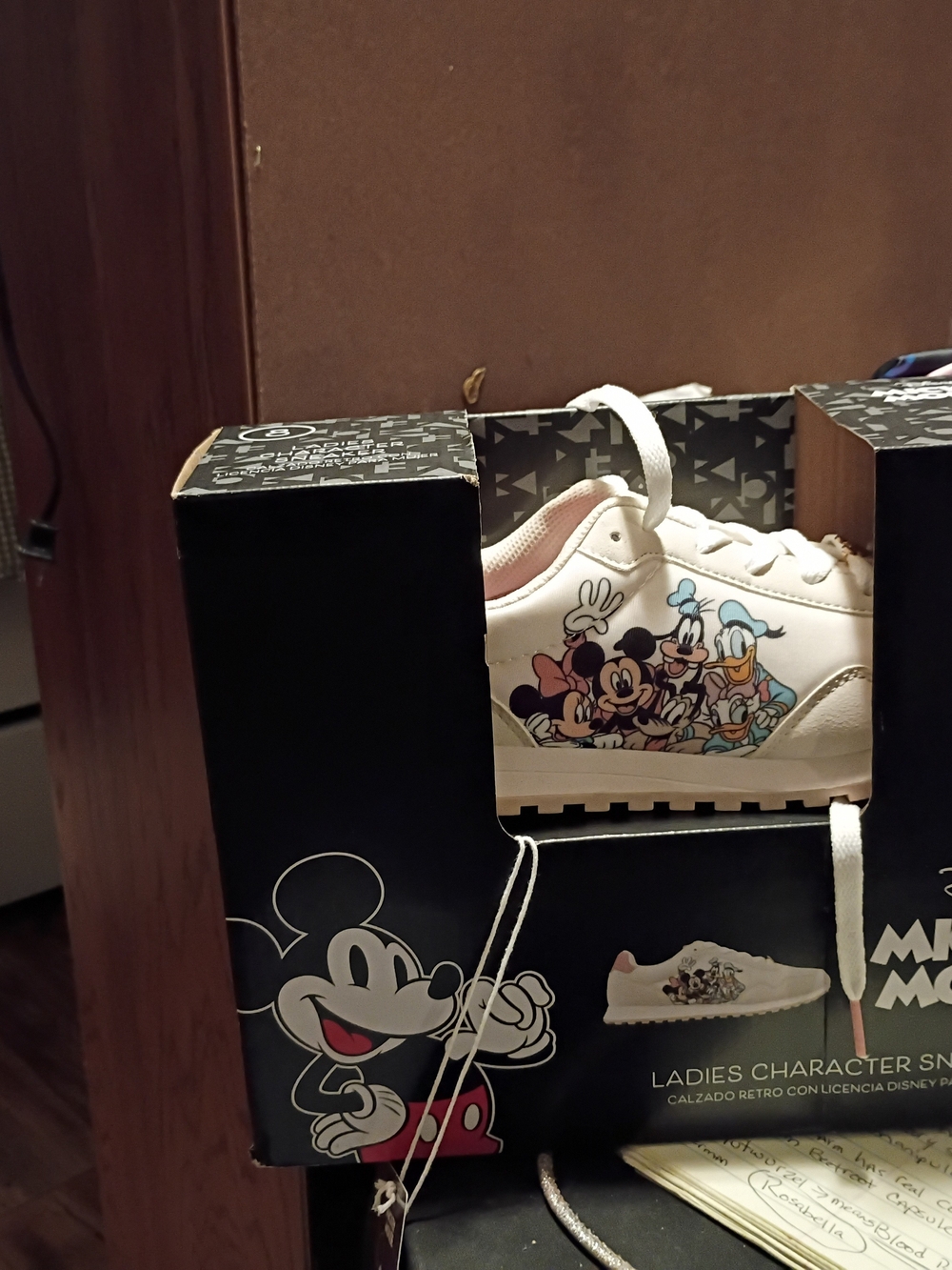 Disney White Sneakers with Multicolor Mickey & Friends Graphic, Women's